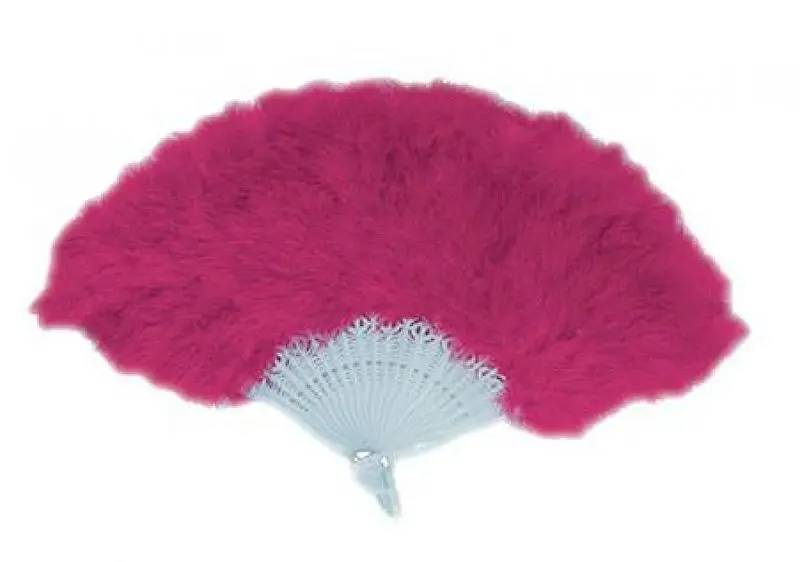 Éventail en plumes duveteuses fuchsia