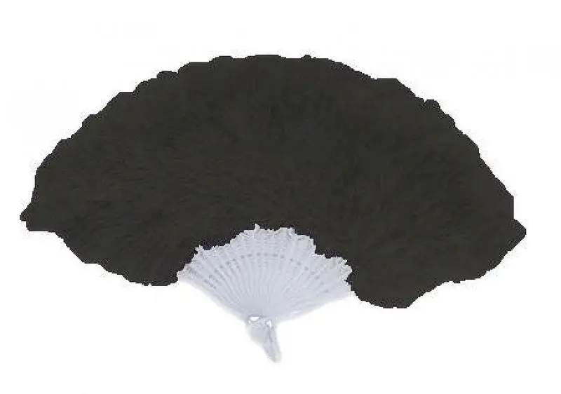 Éventail en plumes duveteuses noir