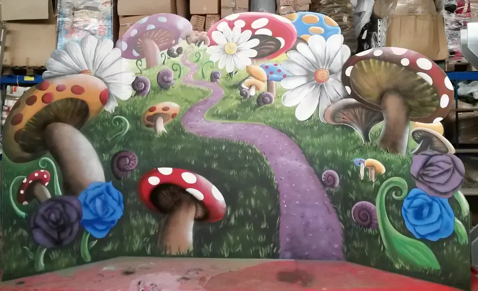 Fond jardin seul en bois peint