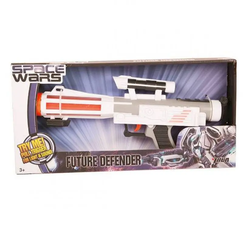 Fusil spatial blanc à viseur et bandes orange