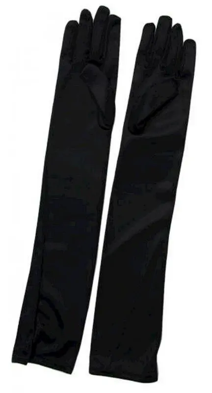 Gants noirs brillants montant au-dessus du coude