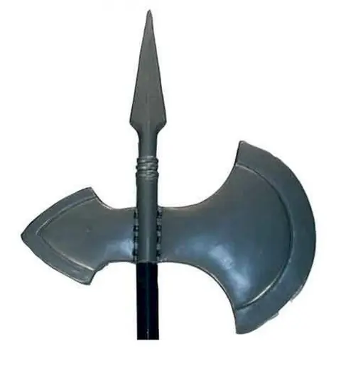 Hallebarde grise à double tranchant et pointe de lance 107 cm