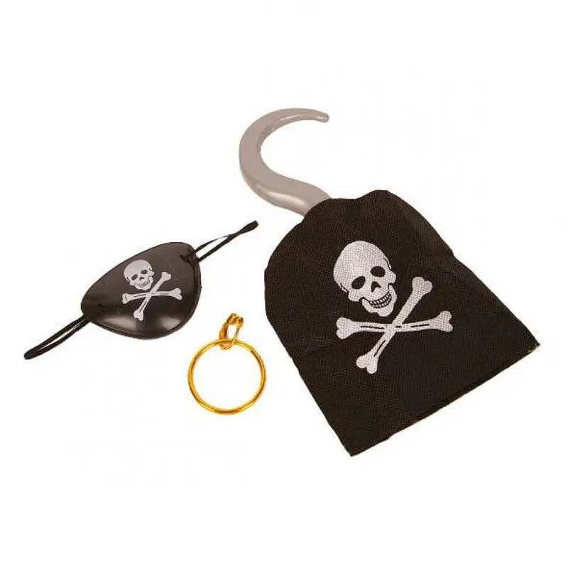 Kit de pirate à cache-œil, crochet et bandana