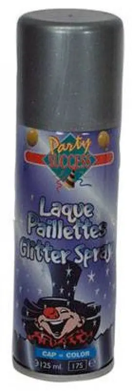 Laque à paillettes argentées en spray