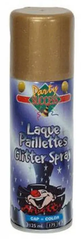 Laque à paillettes dorées en spray