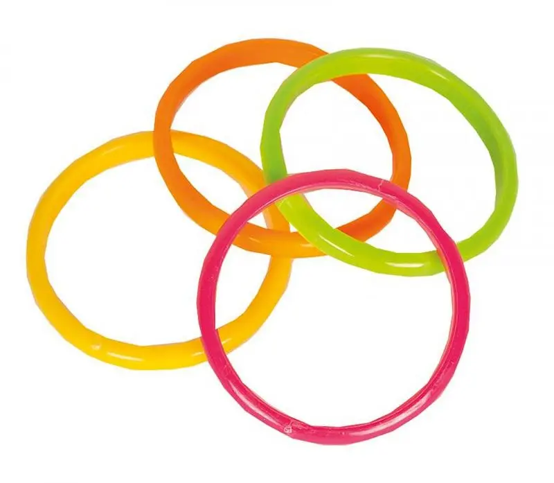 Lot de quatre bracelets joncs fluo
