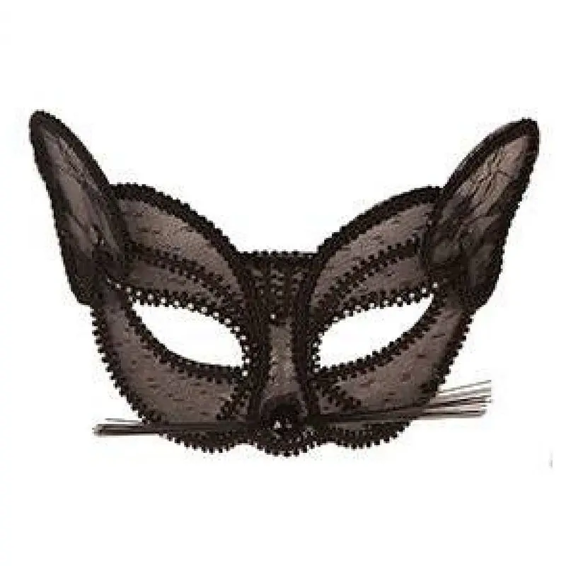 Loup chat noir en dentelle