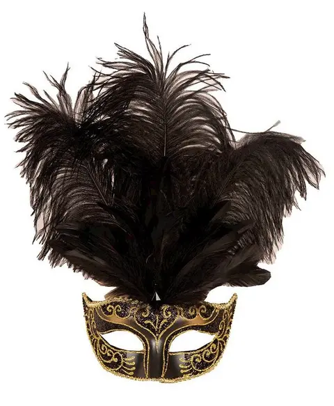 Loup noir et doré à hautes plumes