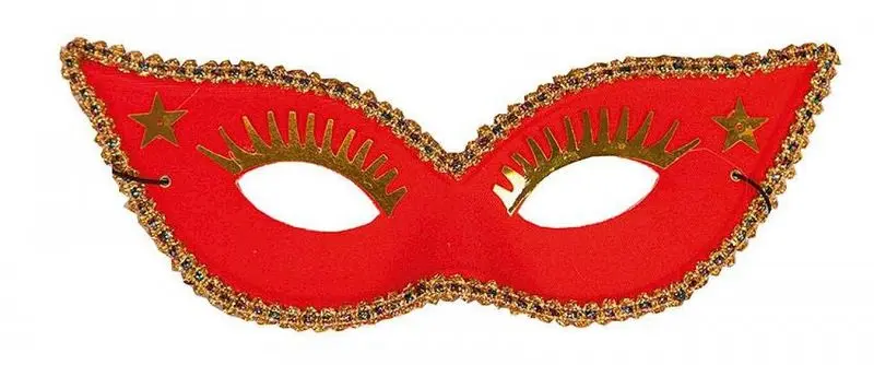 Loup rouge à étoiles et cils dorés