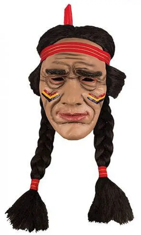 Masque amérindien à bandeau et tresses
