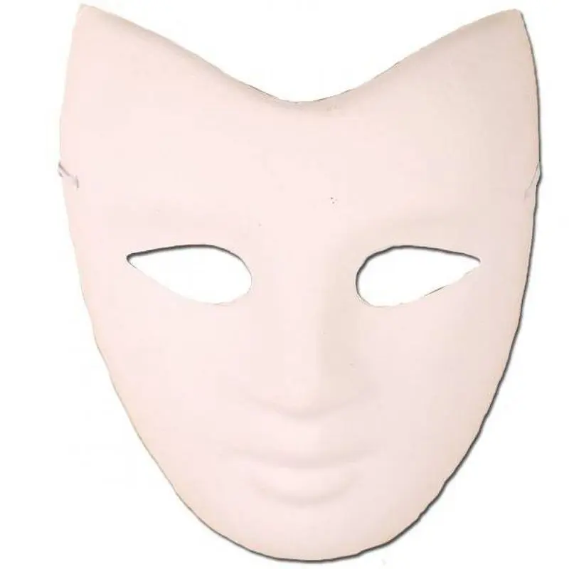 Masque blanc en carton à décorer