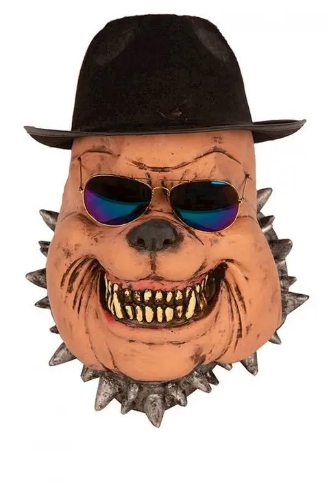 Masque chien à chapeau et lunettes