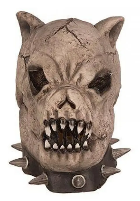Masque chien zombie à collier clouté