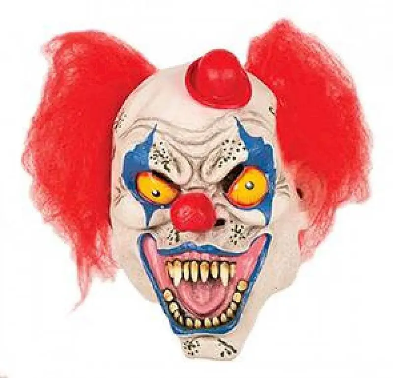 Masque clown à chapeau melon rouge