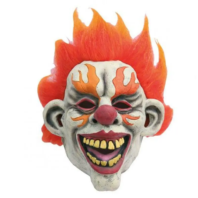 Masque clown à cheveux flammes