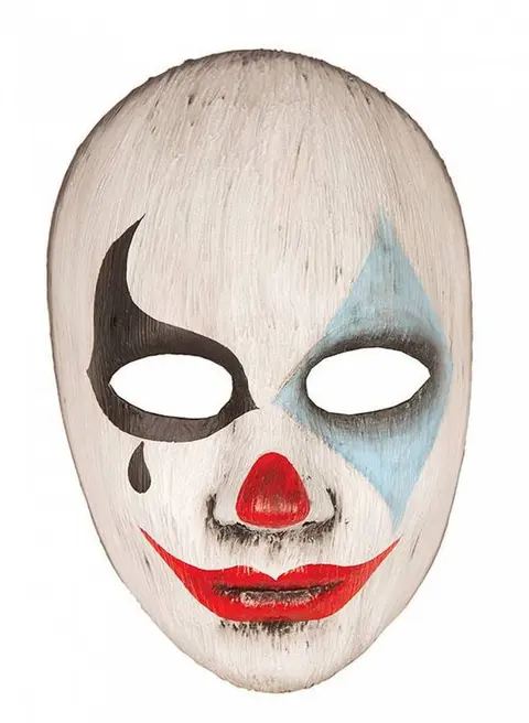 Masque clown blanc peint à larme