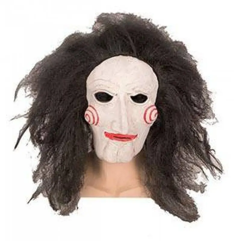 Masque d’horreur à spirales et cheveux noirs