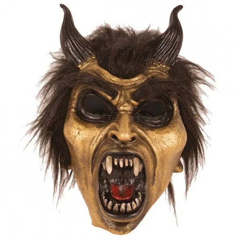Masque diable doré à crinière noire