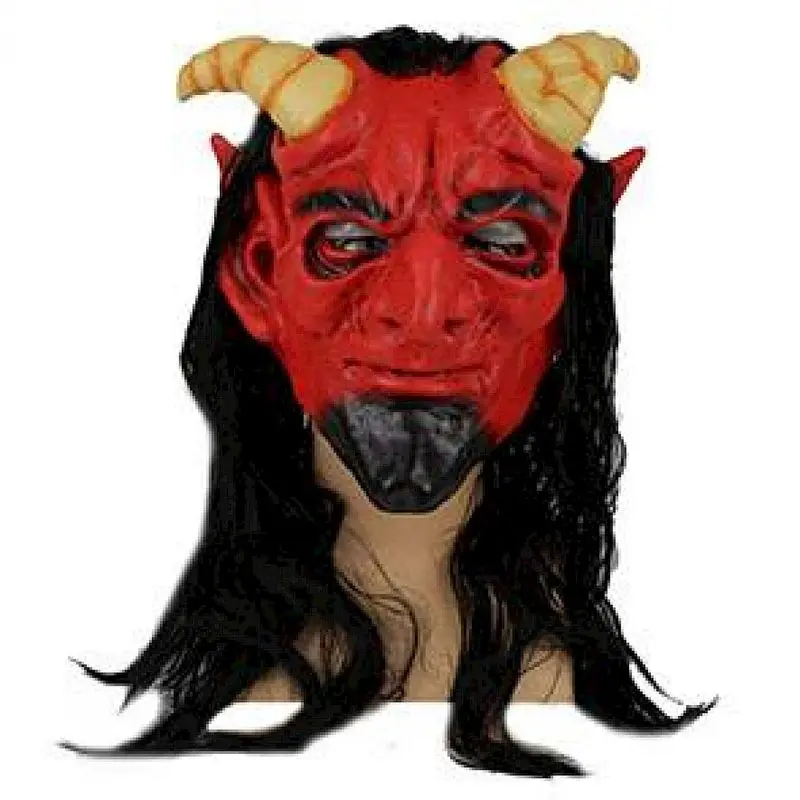 Masque diable rouge à barbiche noire