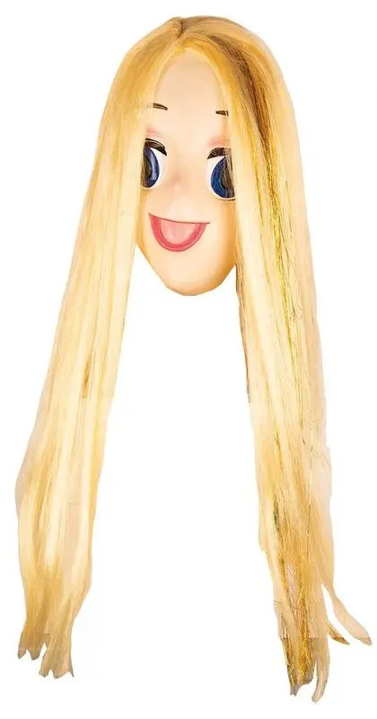Masque manga à longs cheveux blonds