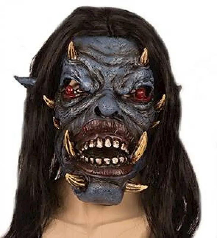Masque orc bleu à défenses