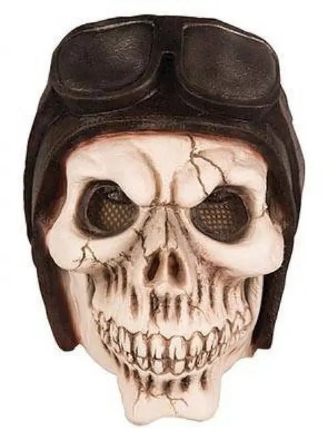 Masque tête de mort d'aviateur à lunettes
