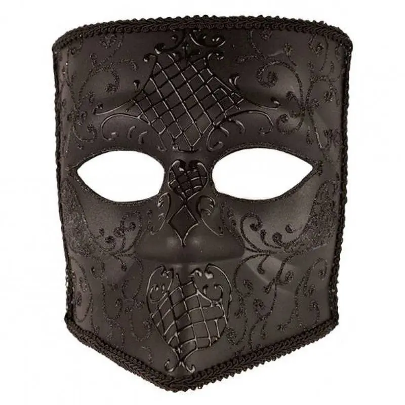Masque vénitien noir à dentelle