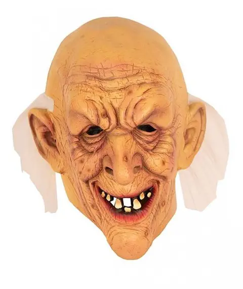 Masque vieil homme ridé à dents