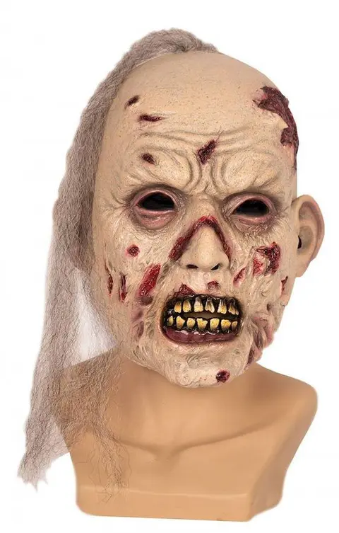 Masque zombie à cheveux gris