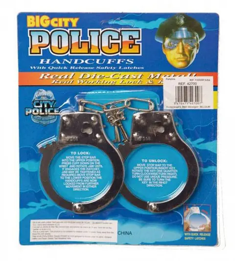 Menottes de police en métal avec clé