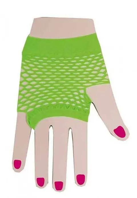 Mitaines courtes en résille vert fluo