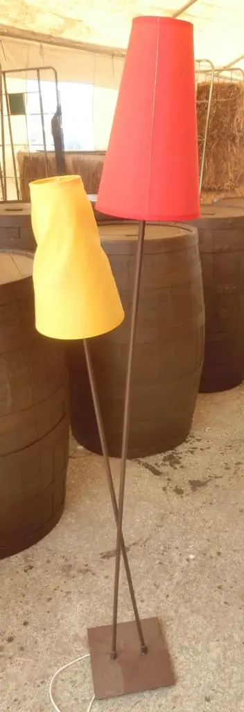 Mobilier authentique lampe abat-jour 2 capes