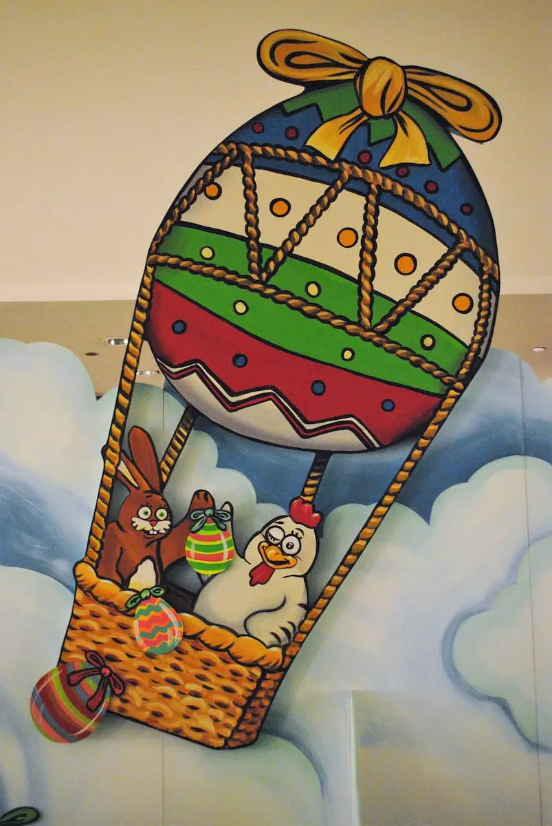 Montgolfière 2D en bois peint