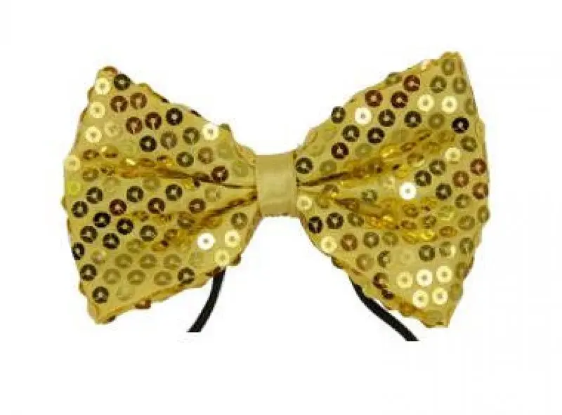 Nœud papillon doré à sequins