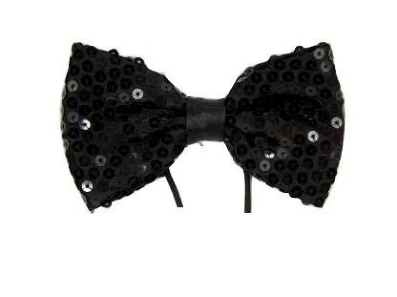 Nœud papillon noir à sequins