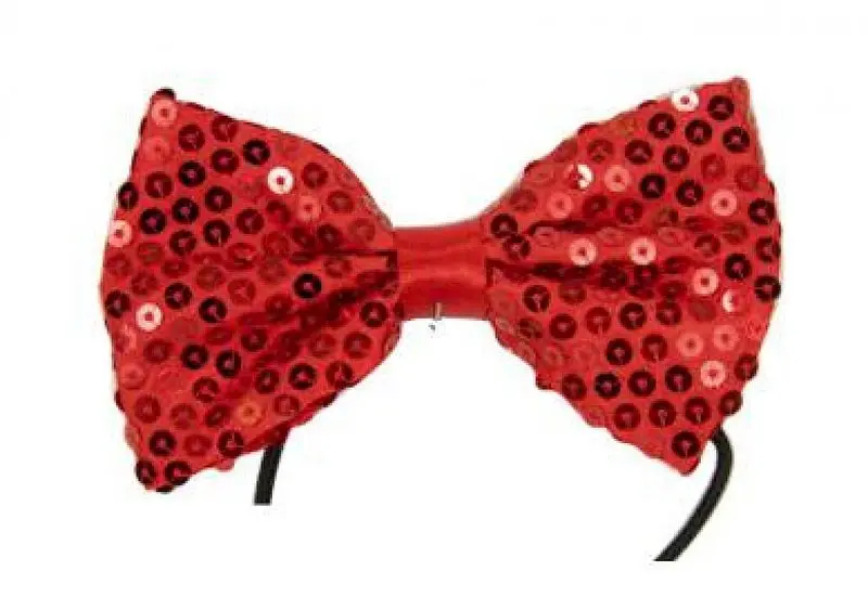 Nœud papillon rouge à sequins