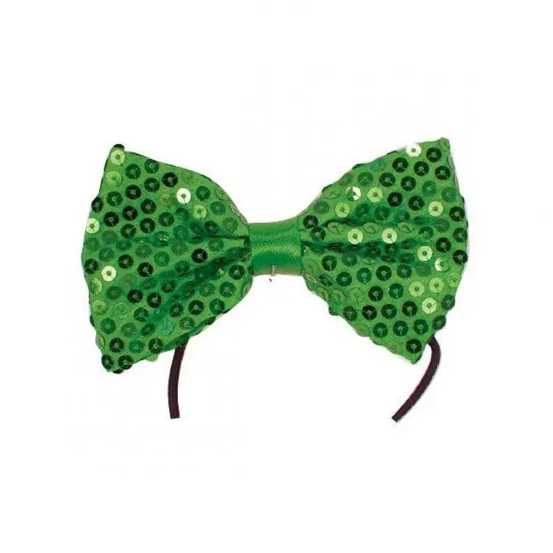Nœud papillon vert à sequins