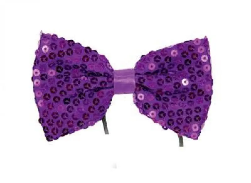 Nœud papillon violet à sequins