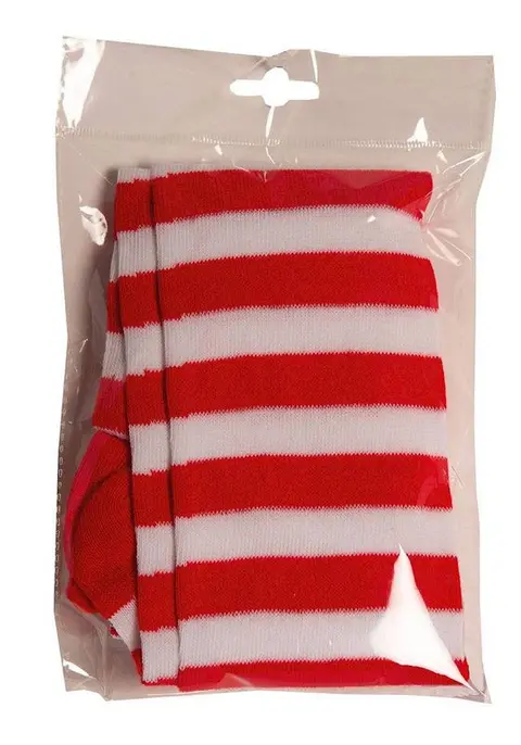 Paire de chaussettes de clown rayées rouge et blanc