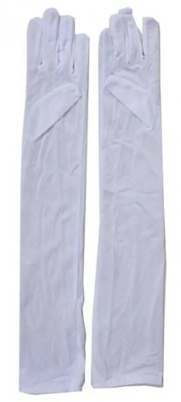 Paire de gants blancs montant au-dessus du coude