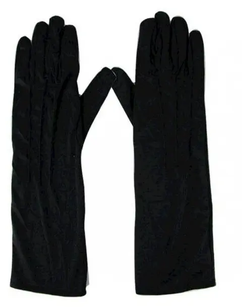 Paire de gants noirs à nervures jusqu'à l'avant-bras