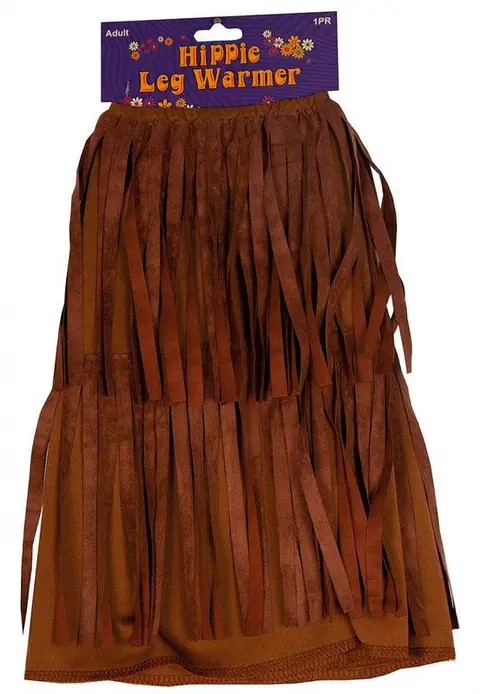 Paire de jambières à franges marron