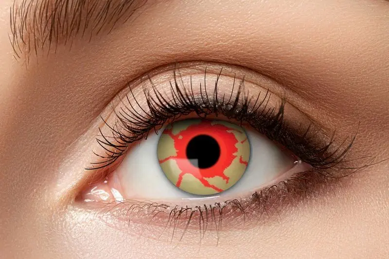 Paire de lentilles à ramifications rouges sur fond clair 3 mois