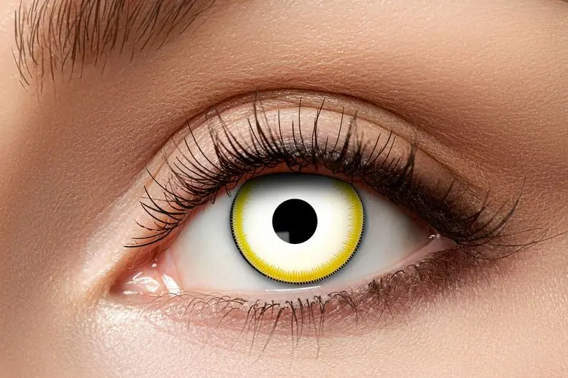 Paire de lentilles blanches à bord jaune 3 mois