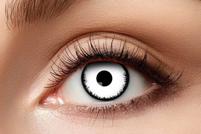Paire de lentilles blanches à bord noir dentelé 3 mois