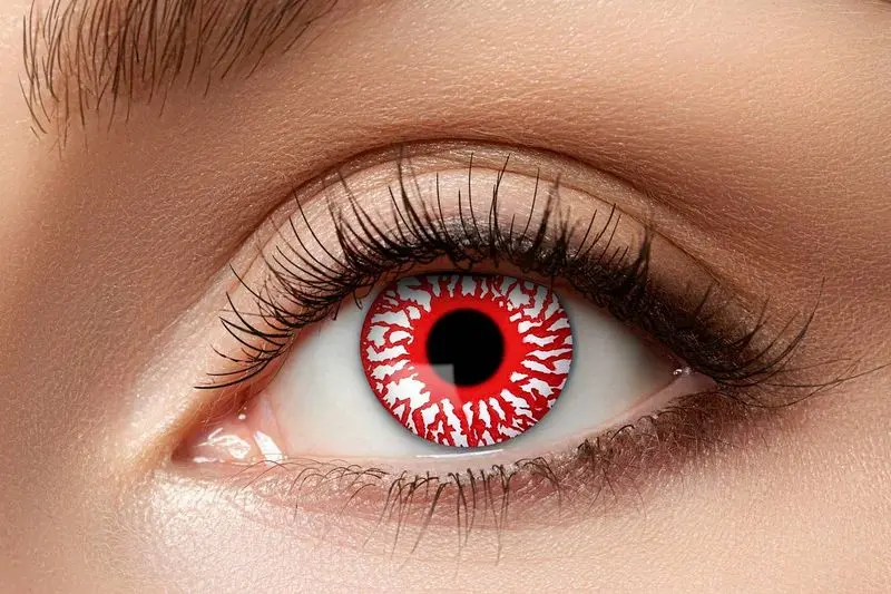 Paire de lentilles blanches à veines rouges 1 semaine