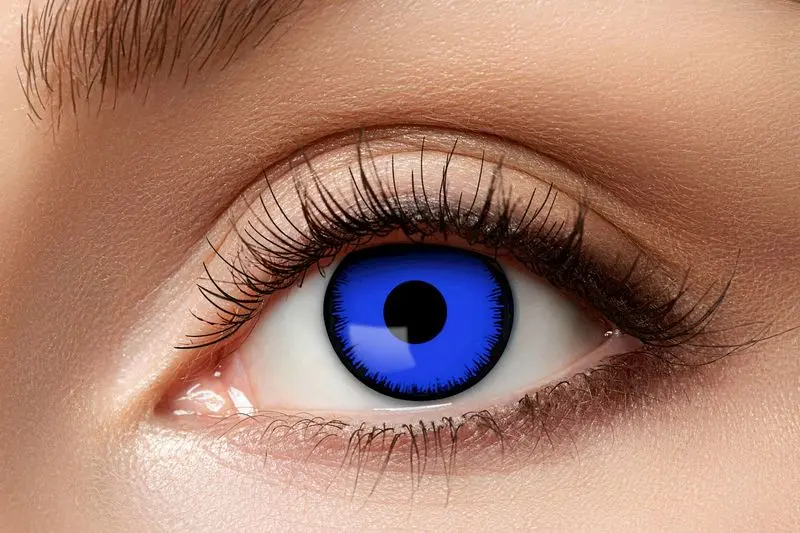 Paire de lentilles bleues à bord noir dentelé 3 mois