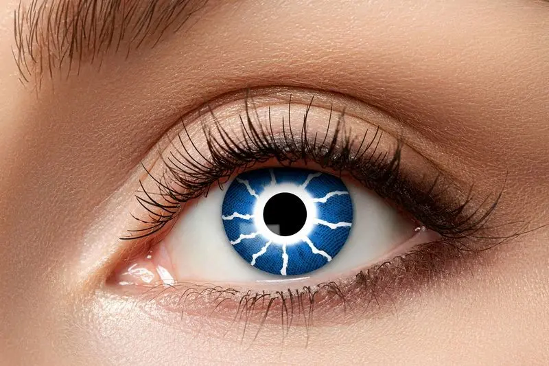 Paire de lentilles bleues à éclairs blancs 3 mois