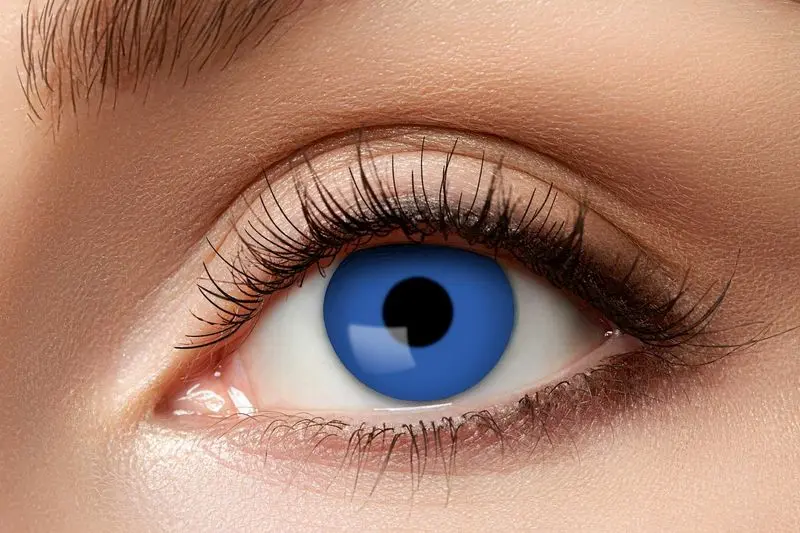 Paire de lentilles bleues unies 3 mois
