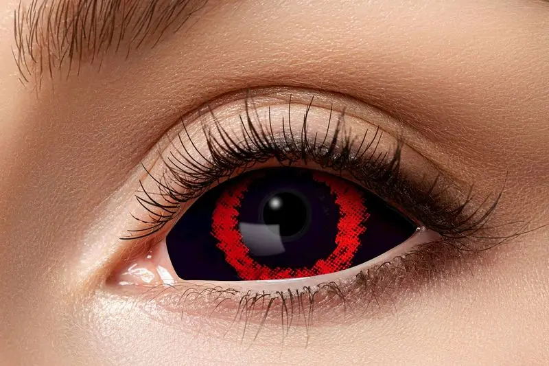 Paire de lentilles grand format noires à anneau rouge de 22 mm 6 mois